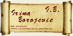 Irina Borojević vizit kartica